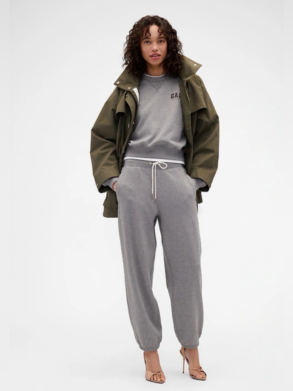 Gap x Victoria Beckham Heavyweight French Terry Joggers Heather Gray S